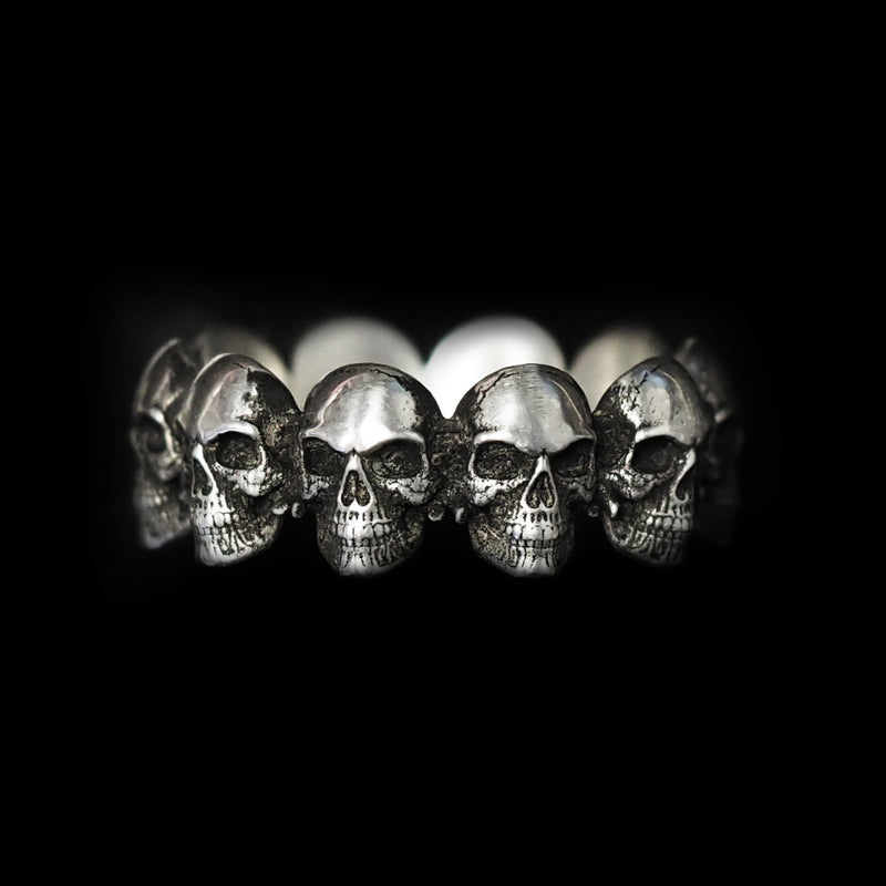 "Crown of skulls" Silver ring