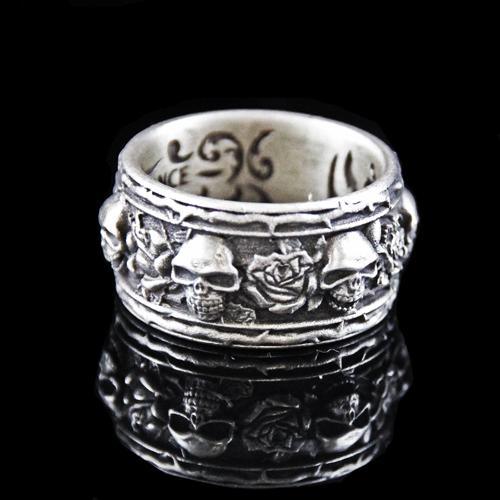 Lucky Ring "Skull & Roses Band"