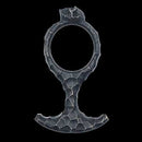 anneau presse-papier tête de mort en bronze vue de dessus