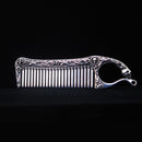 "Skull & Fleur-de-lis" Silver comb - Two Saints Tactical