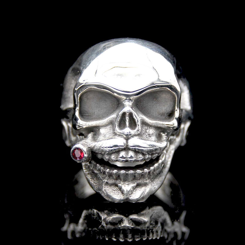 The Cigar Lover Skull Ring silver 5