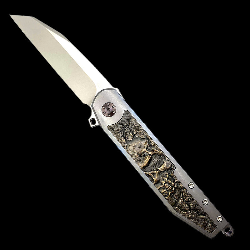 "The Crow Custom One Skull" Knife - Two Saints Tactical