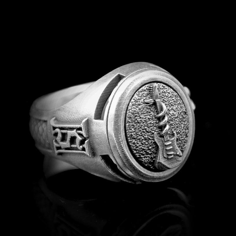 "Stratocaster Guitar" Signet Ring - Two Saints Tactical