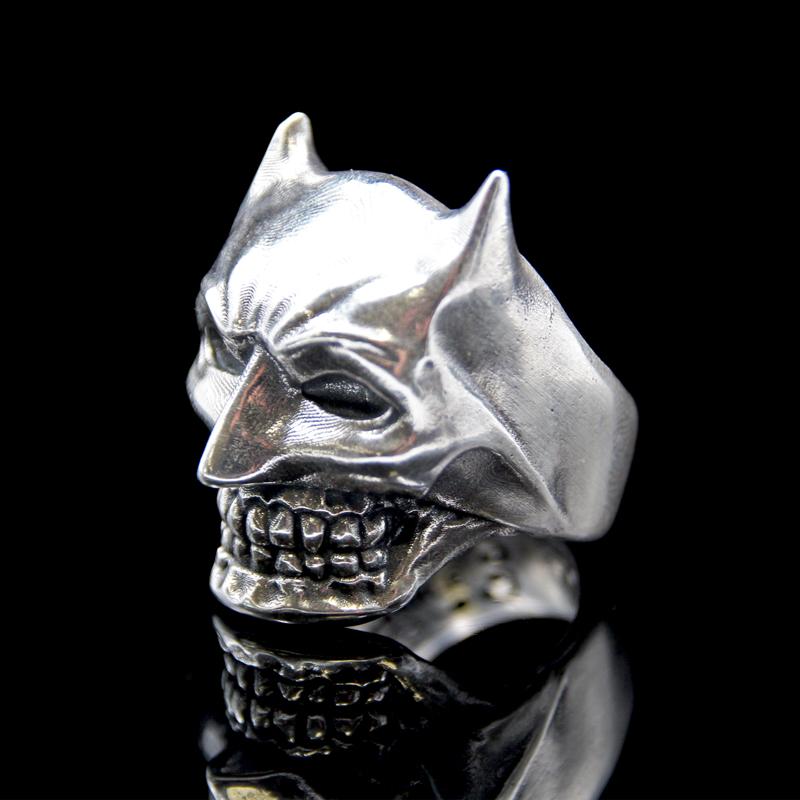 the bat skull ring silver 4