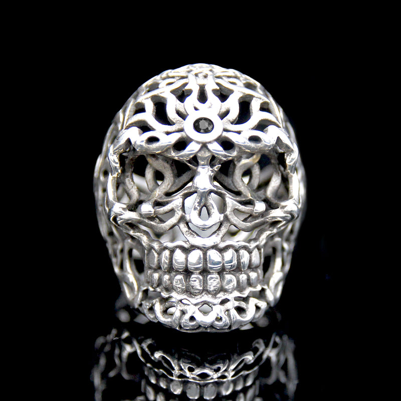 The Celt Skull Ring 4 silver