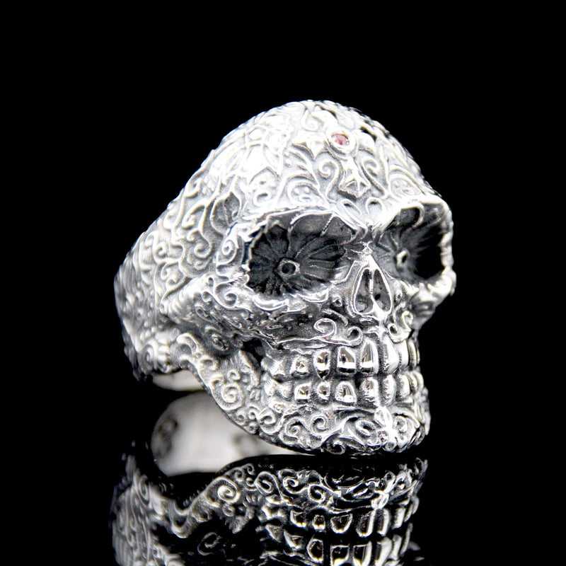 The Dia De Los Muertos Skull Ring silver