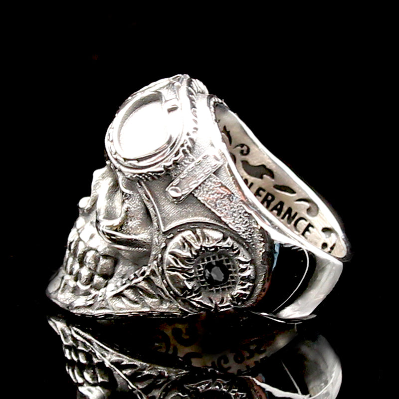 The Pilot Skull Ring silver 4
