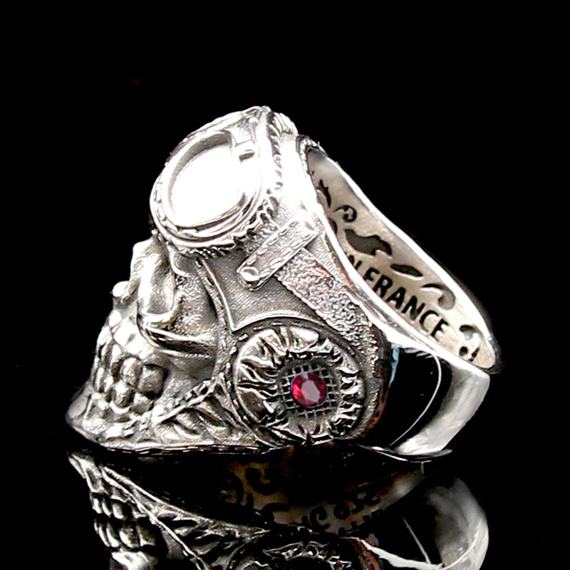 The Pilot Skull Ring silver 5