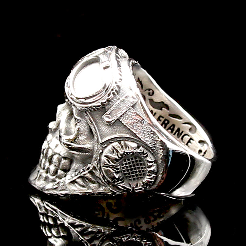 The Pilot Skull Ring silver 3