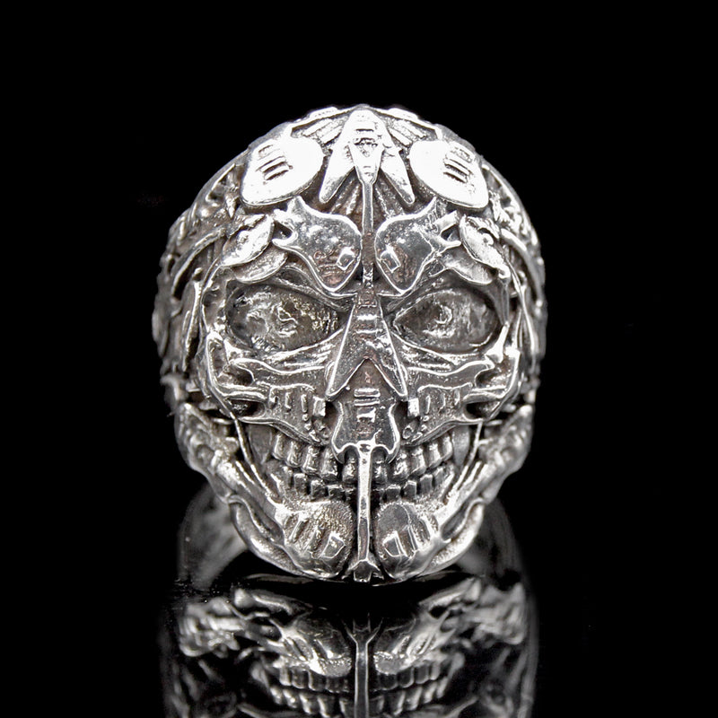 The Rocker Skull Ring 2 silver