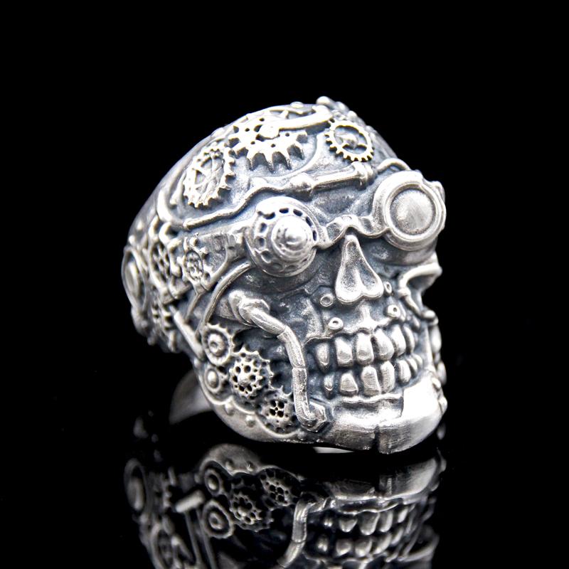 The Steampunk Skull Ring silver