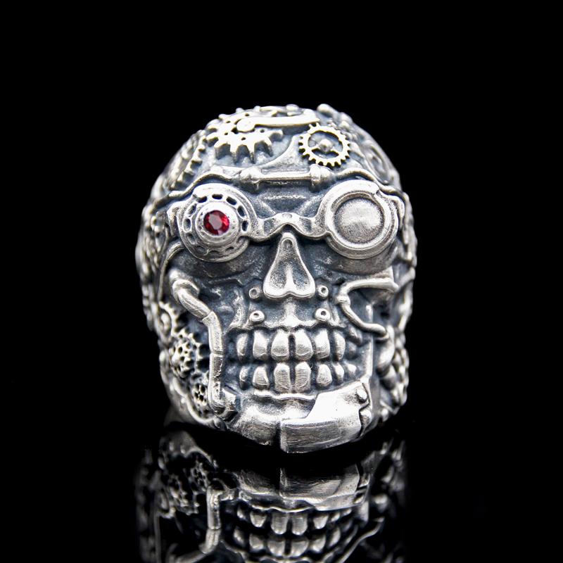 The Steampunk Skull Ring silver 3