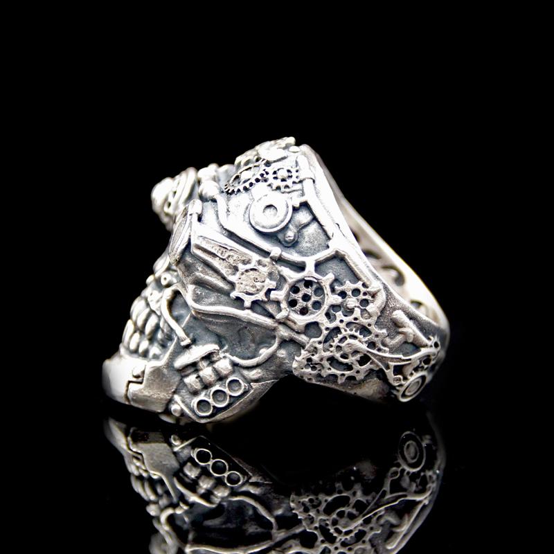 The Steampunk Skull Ring silver 5