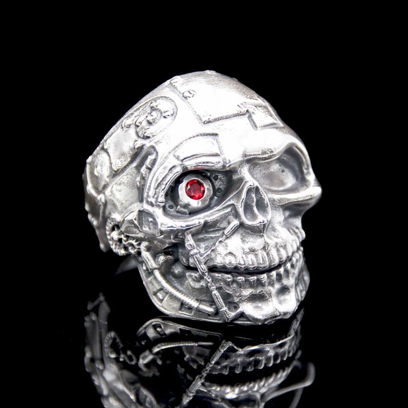 The T-Skull skull Ring silver